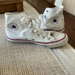 Converse White High-Top Sneakers Sz 8 Women’s
